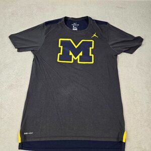 Nike University of Michigan Jordan Dri-FIT Tee Mens Medium Blue College Football